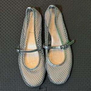 Vero Cuoio Black Mesh Mary Jane Flats